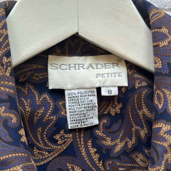 SCHRADER | WOMEN’S VINTAGE BLUE 70’S DRESS | LONG SLEEVE | SIZE 8 | PETITE - Picture 7 of 14